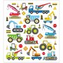 Stickers Voertuigen - Bouwplaats-Thema - Kids-Stickers - Zelfklevend - Creatief - 15x16,5 cm - 1 Stickervel