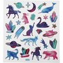 Dieren Stickers - Paars Knutselstickers - Creatieve DIY-Plakstickers - Perfect Voor Kinderen - Scrapbooking & Decoratie - Feestelijke-Stickers - 15x16,5 cm - 1 Stickervel