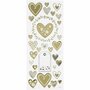 Stickers - goud - harten - 10x24 cm