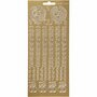 Stickers Goud - Liefde Stickers - Valentijn & Love Plakstickers - Gouden Zelfklevende Stickervellen - DIY Kaarten Maken - Scrapbooking - 10x24 cm