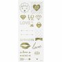 Stickers Goud - Love Stickers - Gouden Harten Stickervellen - Zelfklevende Plakstickers - DIY Versiering - Kaarten Maken & Scrapbooking - 10x24 cm