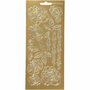 Stickers Goud - Rozen Bloemen Stickers - Zelfklevende Decoratie Stickervellen - DIY Knutselen & Scrapbooking - 10x23 cm