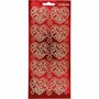 Stickers - goud - transparant rood - harten - 10x23 cm