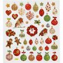 Stickers Goud - Kerstballen Stickers - Gouden Zelfklevende Feestelijke Stickervellen - DIY Decoratie - Scrapbooking & Kaarten Maken - 15x16,5 cm - 1 Vel