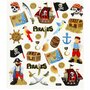 Stickers Piraten - Kinderfeest Stickers - Zelfklevende Stickers - Feestelijke Stickers - Piratenthema Decoratie - DIY Knutselstickers - 15x16,5 cm - 1 Vel