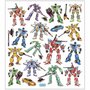 Stickers - Robot Transformers - Superhelden - Rood, Groen, Blauw, Geel - Creotime - 1 Vel - 17 Stickers