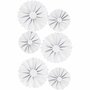Stickers Rosettes - Witte Glitter Stickers - Zelfklevende Plakstickers - DIY Versiering Voor Kaarten Maken & Scrapbooking - 6 Stuks