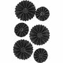 Stickers Rosettes - Zwarte Glitter Stickers - Zelfklevende Stickervellen Met Rozetten - DIY Decoratie - Hobby & Scrapbooking - 6 Stuks