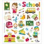 Stickers School - Kleurrijke Schoolthema Stickers - Met Glitter & Zilverfolie Details - Geschikt Voor Creatieve Projecten & Kaarten - 15x16,5 cm - 1 Set