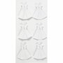 Stickers Wit - Jurk Stickers - Zelfklevende Plakstickers - DIY Thema Stickervellen - Feestdecoratie & Scrapbooking - 35x31 mm - 6 Stuks