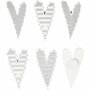 Stickers Zilver & Wit - Lange Harten Stickers - Zelfklevende Plakstickers - Kerst & Valentijn Thema - DIY Decoratie & Scrapbooking - 8 Stuks