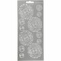Stickers Zilver - Bloemen Stickers - Zelfklevende Plakstickers Met Bloemen Thema - DIY Kaarten Maken & Scrapbooking Decoratie - 10x23 cm