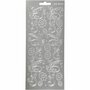 Stickers Zilver - Deco Bladeren Stickers - Zelfklevende Botanische Stickervellen - DIY Scrapbooking & Decoratie Voor Kaarten Maken - 10x23 cm
