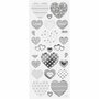 Stickers Zilver - Harten Stickers - Valentijn Thema Stickervellen - Zelfklevende Plakstickers Voor DIY Knutselen & Decoratie - 10x24 cm