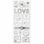 Stickers Zilver - Love Stickervel - Zelfklevende Stickers Met Romantisch Thema - DIY Valentijn & Kaarten Maken - 10x24 cm