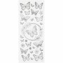 Stickers - zilver - vlinders - 10x24 cm