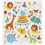 Stickers Verjaardag Feestje Dieren - Dieren Stickervel - Zelfklevende Stickers Voor Kinderfeestjes, DIY Knutselen & Decoratie - 15x16,5 cm - 1 Vel