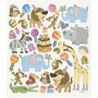 Dierenfeest Stickers - Kleurrijke Zelfklevende-Stickers - Dieren-Thema - Feest & Ballonnen - Kaarten Maken - Scrapbooking - DIY Decoratie - 15x16,5 cm - 1 Stickervel