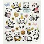 Stickers Pandas - Stickervel Met Panda Thema - Zelfklevende Stickers Voor Knutselprojecten, DIY Decoratie & Scrapbooking - 15x16,5 cm - 1 Vel