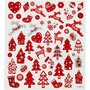 Stickers - Rode en Witte Kerst - Feestelijke Stickers - Zelfklevend voor Kerstdecoratie - Scrapbooking en DIY Materialen - Afmetingen 15x16,5 cm - 1 Vel
