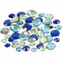 Strasstenen, blauw/groen harmonie, rond, afm 6+9+12 mm, 360 stuk/ 1 doos