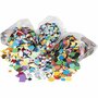 Karton Mozaïek Stukjes Diverse Kleuren - Afmetingen 10x10mm, 15x15mm, 20x20mm - 8x180g - 1 Doos voor DIY en Knutselen