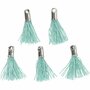 Tassel, groen, L: 10 mm, gatgrootte 1 mm, 5 stuk