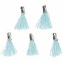 Tassel, turquoise, L: 10 mm, gatgrootte 1 mm, 5 stuk/ 1 doos