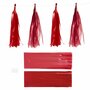 Tassels, wijnrood/rood, afm 12x35 cm, 14 gr, 12 stuk/ 1 doos