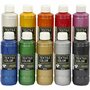 Textile Color Set 10x250 ml - Dekkende Waterbasis Parelmoer/Metallic Verf voor Textiel, Hout, en Papier