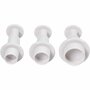 Uitsteekvormen met Stempel - Ronde Koekjesvormen - Fondant en Marsepein Uitsteken - Creatieve Keukenhulpmiddelen voor Bakken en Decoreren - Perfect voor Hobbybakkers - 3 Stuks