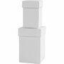Vierkante Kartonnen Dozen - Witte Opbergdoos - DIY Verpakking - Creatief Knutselmateriaal - Hobbydozen Decoreren - Geschenkdozen - Organizer - H: 7+9 cm - 4,5+6 cm - Set van 2