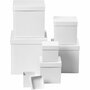 Vierkante Dozen - Witte Opbergdozen - Kartonnen Cadeaudozen - Hoogte 7,5+10+13+15+18+20+23cm - Set van 7 Stuks