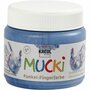 Vingerverf - Blauw Metallic - Kreul Mucki - 150ml - Kindvriendelijk - Duurzaam - Waterbasis - Perfect voor Creatieve Activiteiten