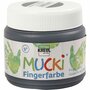 Zwarte Vingerverf - Kreul Mucki - Hoogwaardige Veilig en Kindvriendelijke Waterbasisverf - DIY Kunst en Schilderprojecten - Perfect voor Educatief Spelen en Knutselen - 150ml