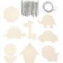 Houten Windgong - 24 Stuks - Triplex - Metalen Pinnen - DIY Knutselpakket - Windchimes