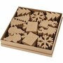 Wintervormen - Home deco - Papier-Maché - diverse kleuren - 0,1-0,14cm - Creotime - 36 Stuks