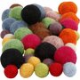 Wol Kralen - Gekleurde Wolkralen - Natuurlijke Kralen - Diverse Maten 10+20mm - Voor Knutselen en DIY Sieraden - Set van 52 Stuks