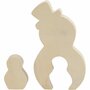 2-in-1 Houten Spook Figuren - Halloween Decoratie - DIY Houten Figuren - Zelfbouw Hout Spook - Creatieve Houten Knutsel Set - 6+11,5 cm - 4+9 cm - 1,2 cm - 1 Set