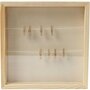 3D Houten Lijst met Glas  Fotolijst met Waslijnen & Mini Wasknijpers  DIY Fotolijst voor Fotos, Kaarten & Decoratie  Schuifdeksel van Perspex  23x23 cm  Dikte 3,5 cm  Decoratieve 3D Lijst