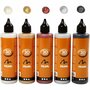 3D Liner - 3D Verf - 3D Paint - 3D Schilderen - Textuurschilderen - Reliëf Schilderen - Metallic Kleuren - Karton, Stof, Metaal, Papier, Steen - 100ml - 5 stuks