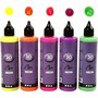 3D Liner - 3D Verf - 3D Paint - 3D Schilderen - Textuurschilderen - Reliëf Schilderen - Neon Kleuren - Karton, Stof, Metaal, Papier, Steen - 100ml - 5 stuks