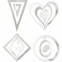 3D Kartonnen Ornamenten Set - Witte Karton Ornamenten - 3D Decoratie Karton - Set van 16 Stuks - 18x15x24 cm