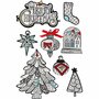 3D stickers - kerstmotieven - H: 32 -80 mm - B: 25 -65 mm - 8 stuk