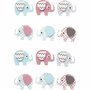 3D Stickers - Olifanten - Driedimensionale Zelfklevende Stickers - Creatieve Foam Stickers - Knutselstickers Voor Scrapbooking & DIY - Plakstickers - 25x31mm - 12 Stuks