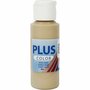Acrylverf - Beige Verf - Acrylaatverf - Acrylic paint - Hobbyverf - Sneldrogende Verf - Dekkende Verf - Waterbasis Verf - Hoogwaardige Decoratie Verf - Donker Beige - Plus Color Verf - 60ml