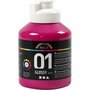 Acrylverf  Roze Verf  Schoolverf Roze - Acrylaatverf  Acrylic paint  Glossy Schoolverf  Knutselen en Verven  Sneldrogende Verf - 500 ml
