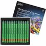 Aquarelkrijt, cadmium groen (345), L: 9,3 cm, 12 stuk/ 1 doos