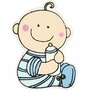 Houten Baby Decoratie Lichtblauw - Houten Babyfiguren - Babyshower Decoratie - Geboorte Baby Versieren - 24x35 mm - Dikte: 1,7mm - 10 Stuks