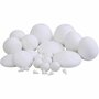 Ballen - Balletjes - Katoen - Gespnnen Katoen - Wit - Decoratie - DIY - Dia: 1,5 tot 6cm - 140 stuks